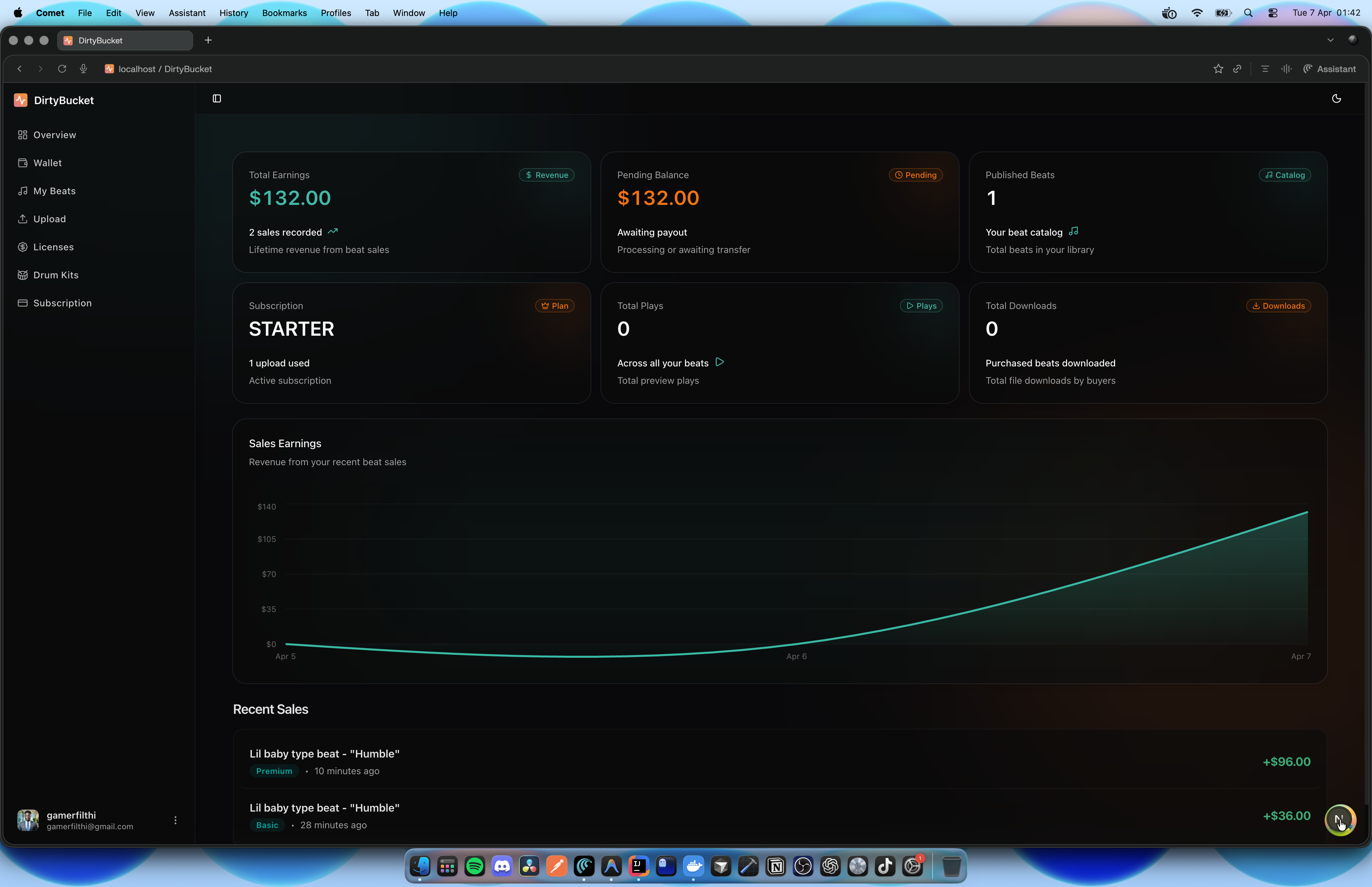 DirtyBucket Producer Dashboard